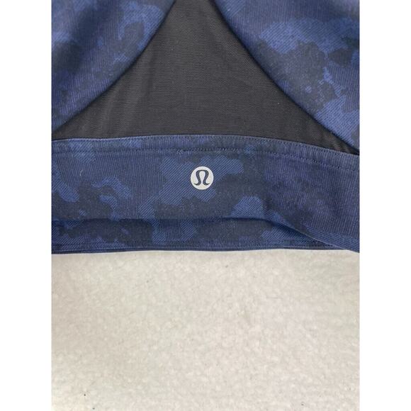 Lululemon Train Times Sports Bra Heathered Navy‎ Blue Mesh Back 8 Camouflage - Picture 6 of 7